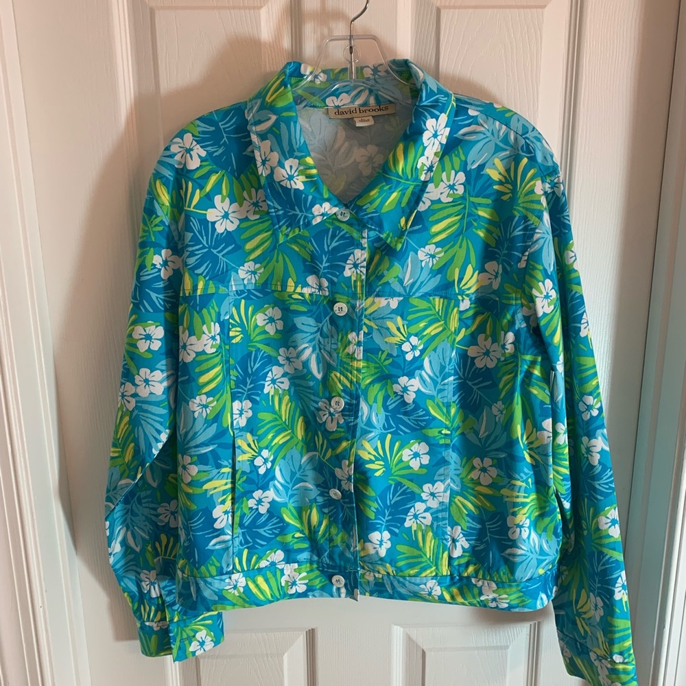 Vintage David Brooks Tropical Bomber Jacket